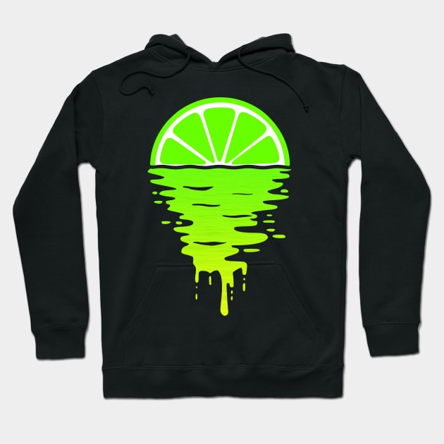 Lime 80s Sunset Hoodie by Nerd_art